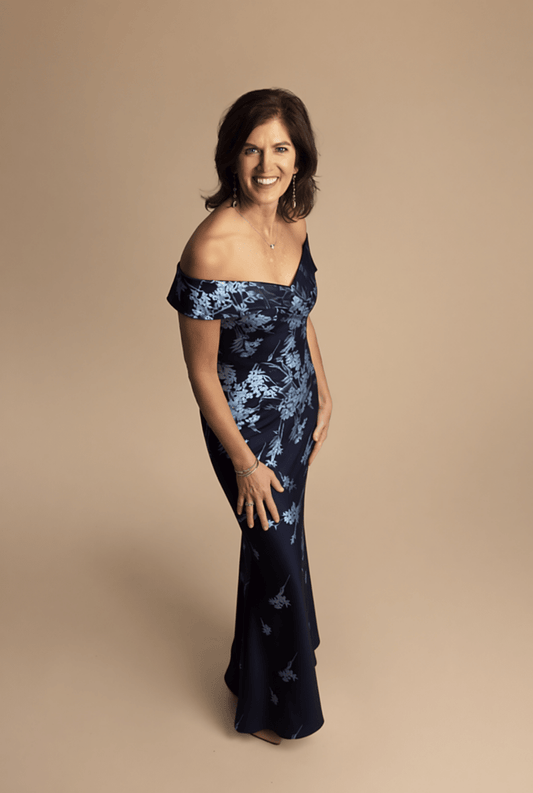 Off-the-Shoulder Fit and Flare Formal Gown