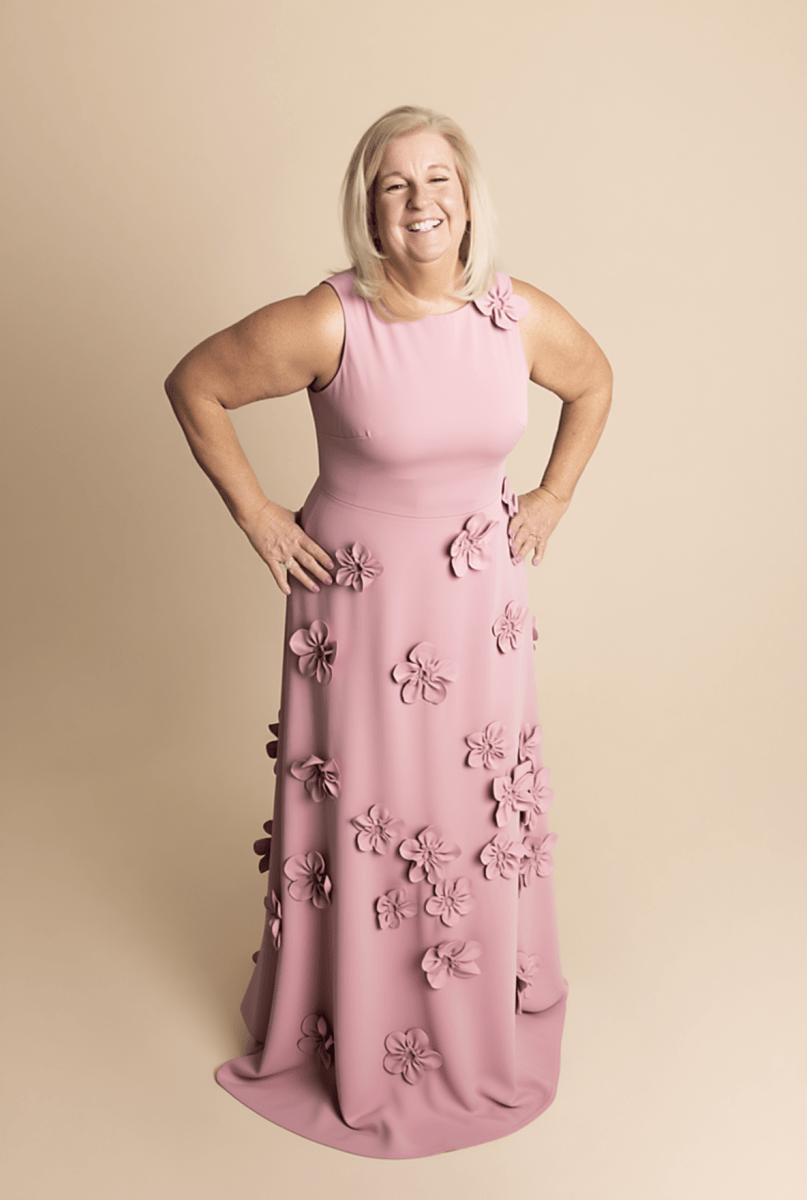 Strapless Satin Gown with Structure Bodice
