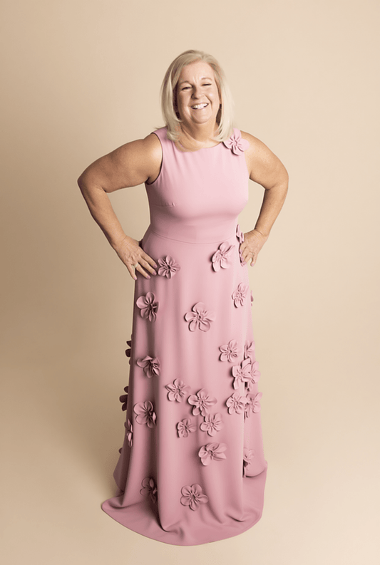 Strapless Satin Gown with Structure Bodice