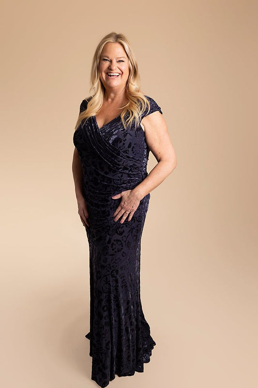 Full Body Floral, Long Velvet Gown - The Queen's Lace