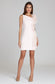 One Shoulder Short Crepe Dress with Organza Detail - The Queen's Lace